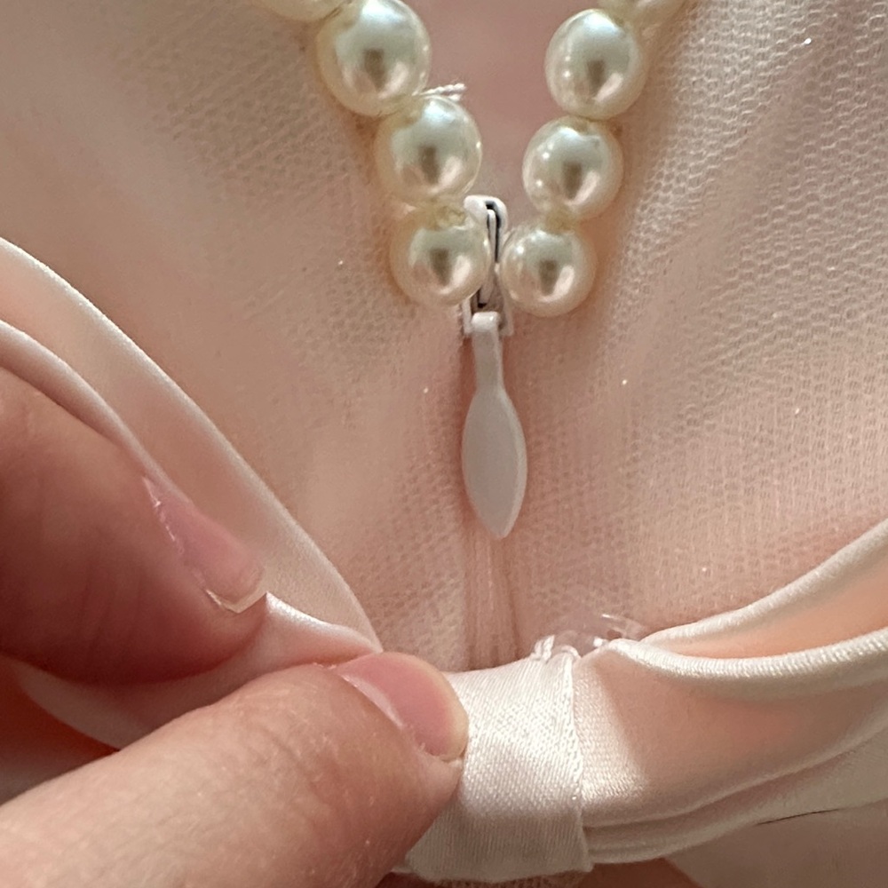 Couture Princess Pink Tulle Dress with Pearl Details - Picture 7 of 9